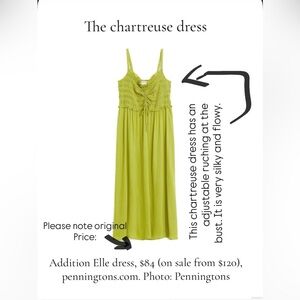 Vibrant Chartreuse Green Dress with Lace-Up Detail and ruffle edge.